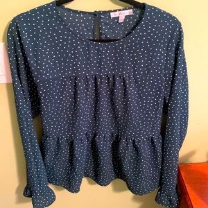 Green dotted dress top